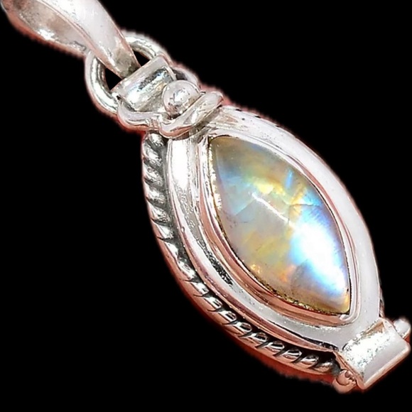 “Poison Locket” Rainbow Flash Moonstone Secret Compartment